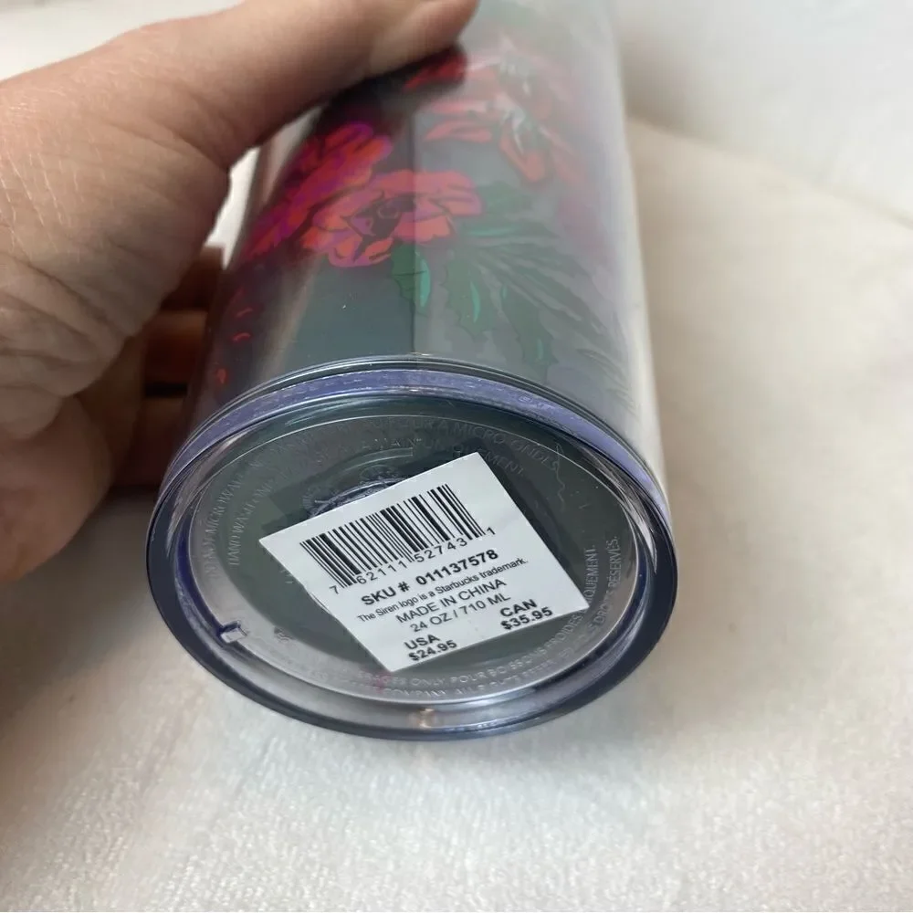 Starbucks Christmas 2022 Berry Corsage Poinsettia Straw Topper 24oz New W/Tags